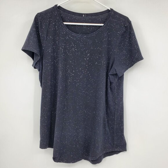 Lululemon Black and Grey Speckled All Yours Short Sleeve Boyfriend Tee Shirt - Picture 1 of 7